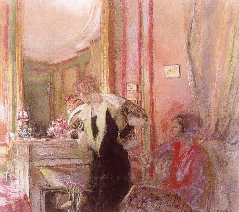 Edouard Vuillard Before the fireplace oil painting picture